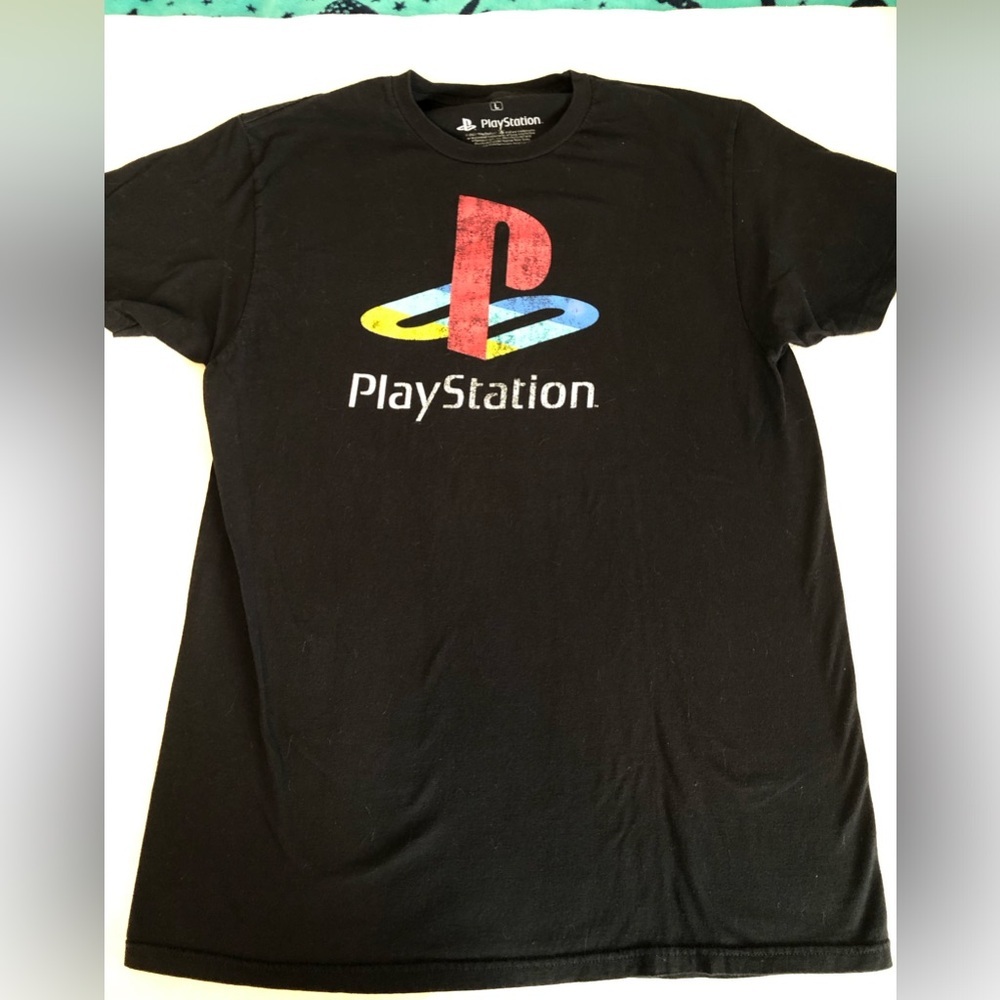 PlayStation Logo Black t-shirt Mens Large